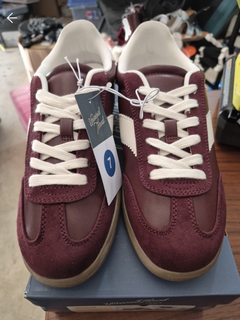 Universal Thread Women's Burgundy and Cream Sneakers